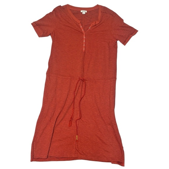 Sundance Orange Jersey Knit Easy Wear Button Front Casual Dress Women's Medium - Picture 13 of 15